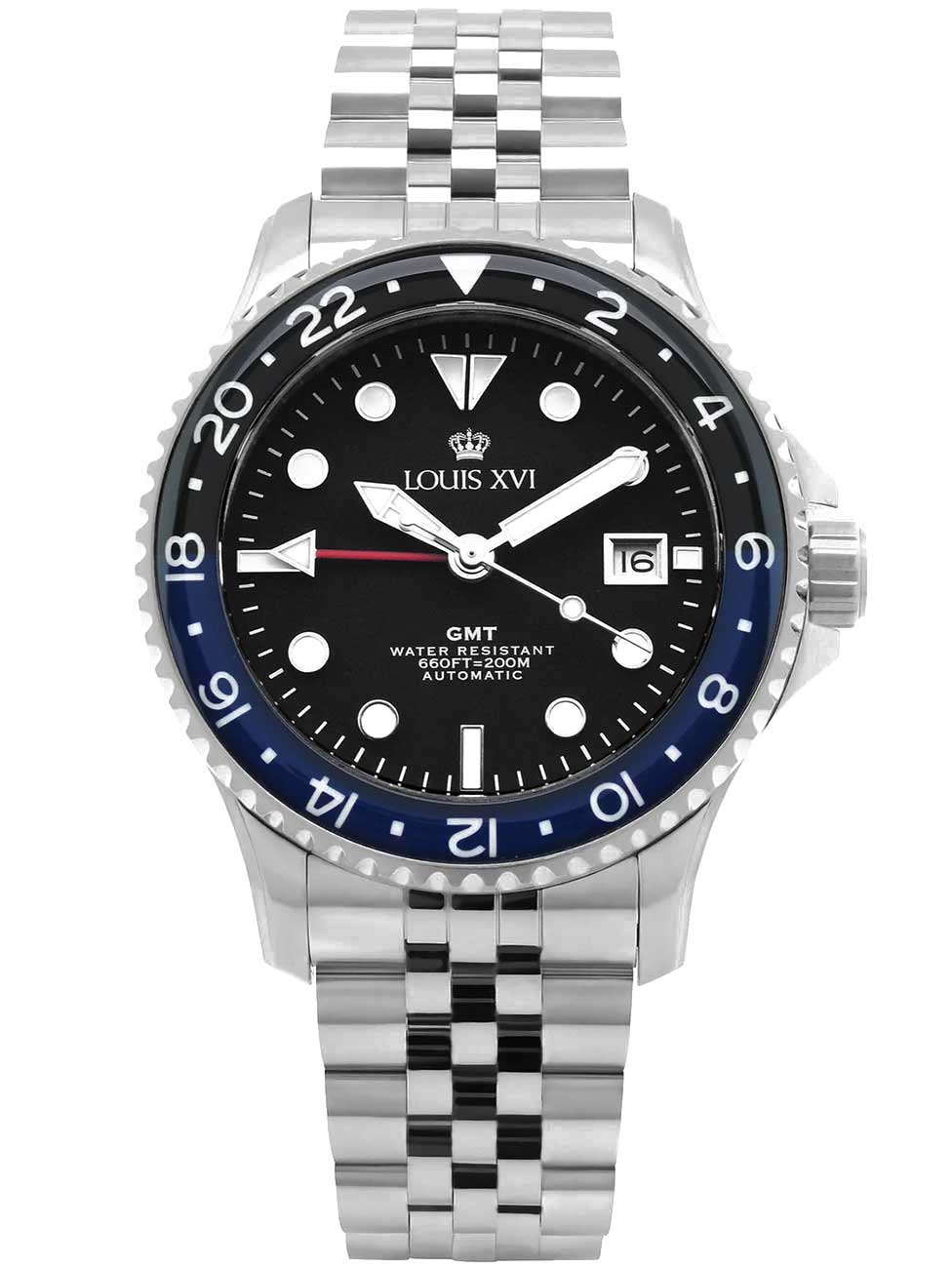 Louis XVI LXVI1433 vyriškas laikrodis Mirabeau Automatic GMT 41mm 20ATM