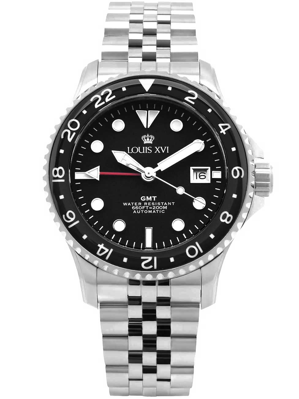 Louis XVI LXVI1434 vyriškas laikrodis Mirabeau Automatic GMT 41mm 20ATM