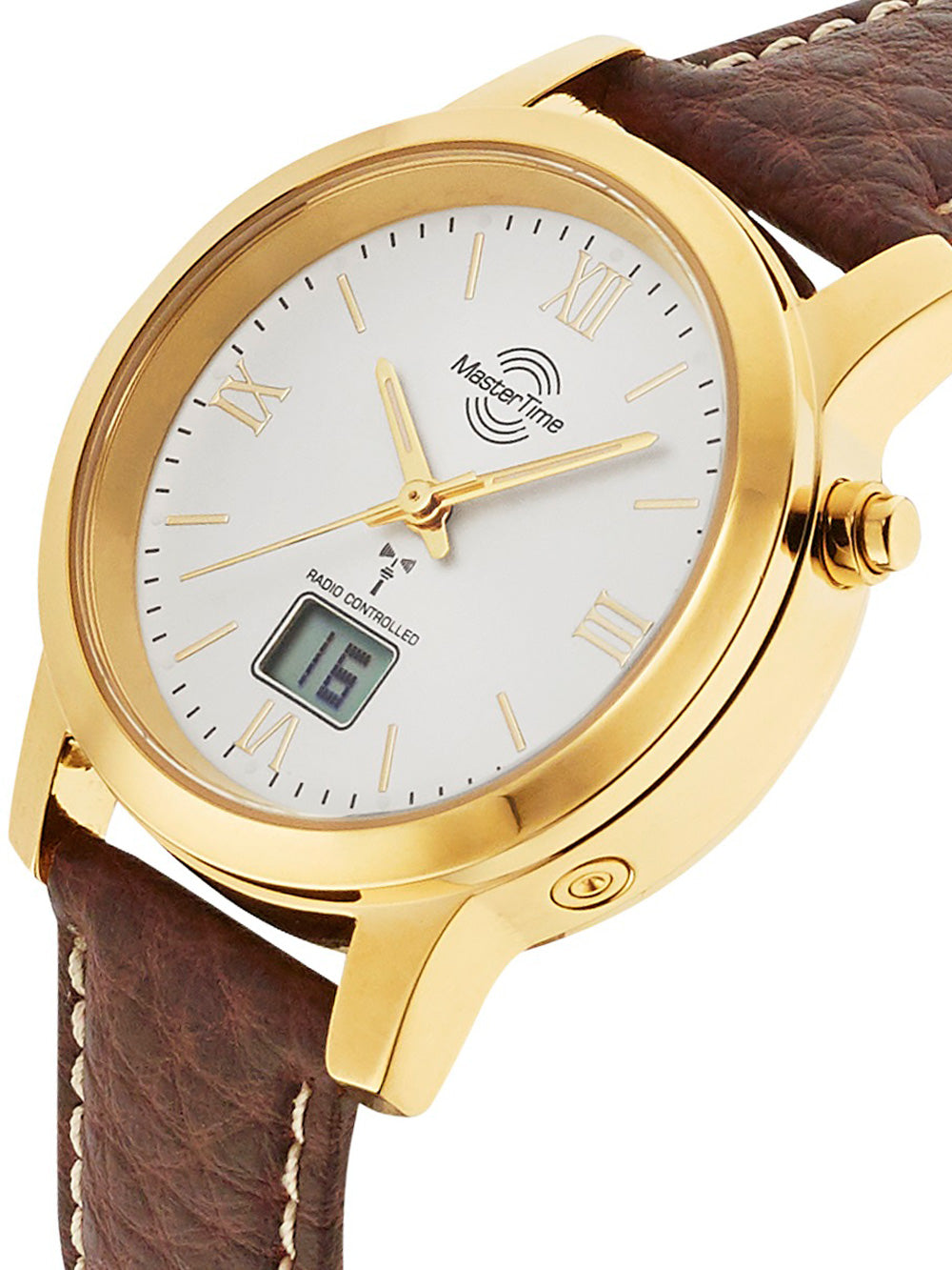 Master Time MTLA-10299-13L Radio Controlled Basic Series moteriškas laikrodis 34mm 3ATM
