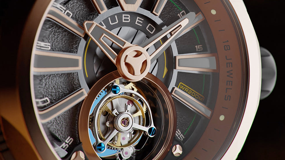 Nubeo NB-6075-0A vyriškas laikrodis Messenger Tourbillon Limited 52mm 10ATM