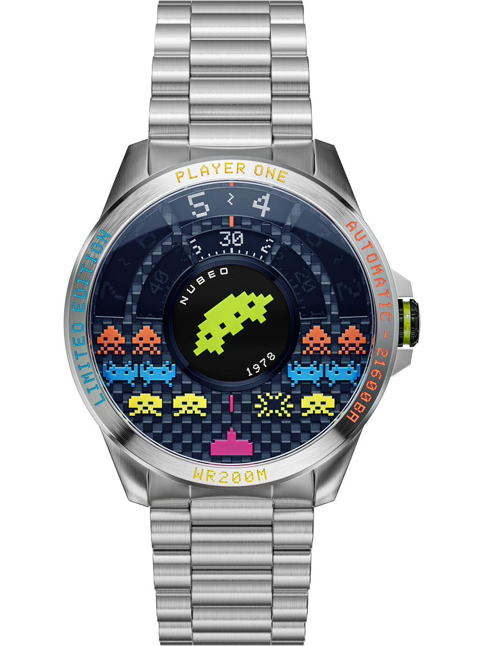 Nubeo NB-6082-SI-22 vyriškas laikrodis Quasar Automatic Limited 48mm 20ATM