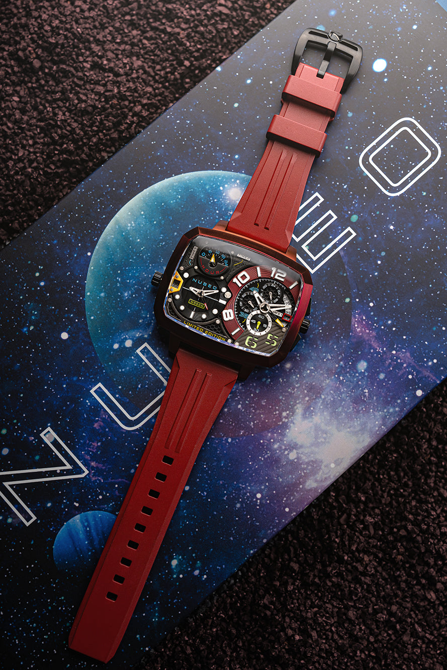 Nubeo NB-6084-02 vyriškas laikrodis Odyssey Triple Time-Zone Limited 58mm 5ATM