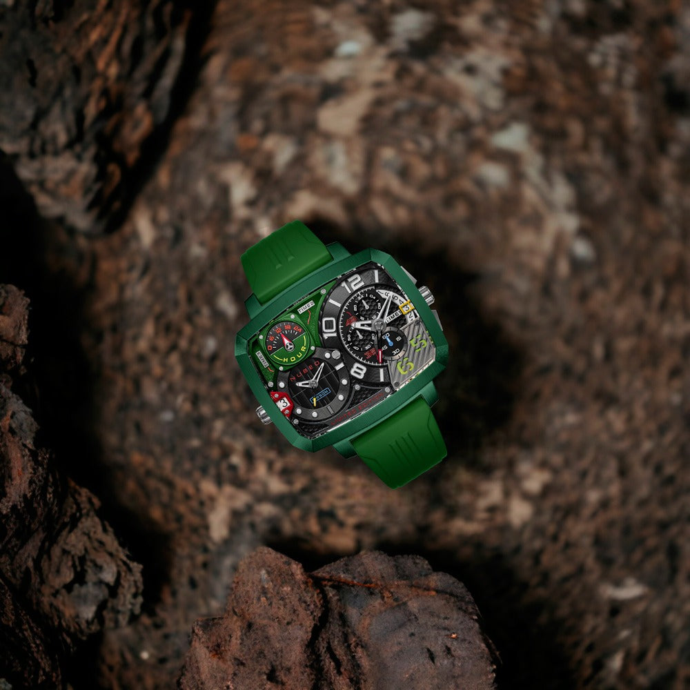 Nubeo NB-6084-03 vyriškas laikrodis Odyssey Triple Time-Zone Limited 58mm 5ATM