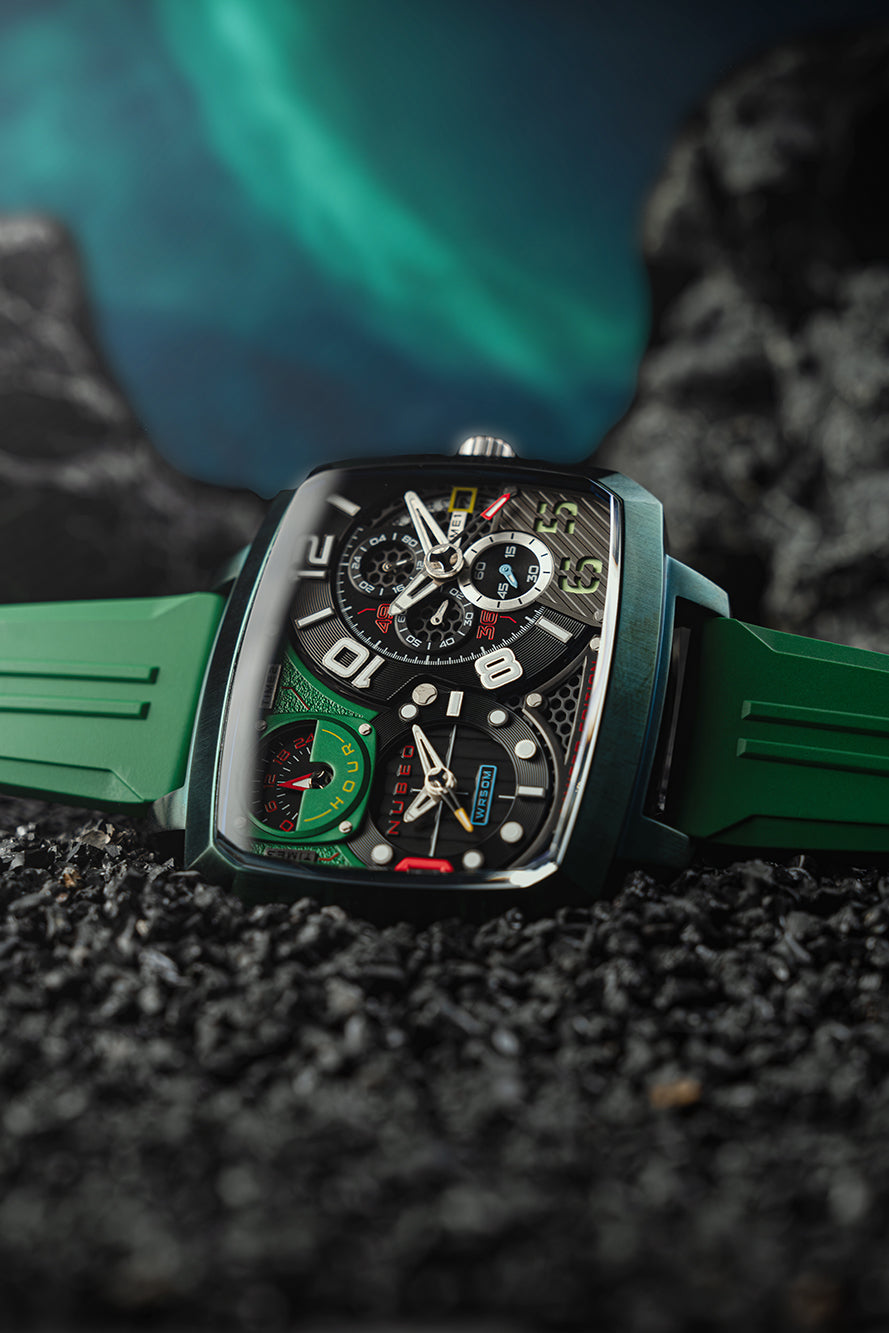 Nubeo NB-6084-03 vyriškas laikrodis Odyssey Triple Time-Zone Limited 58mm 5ATM