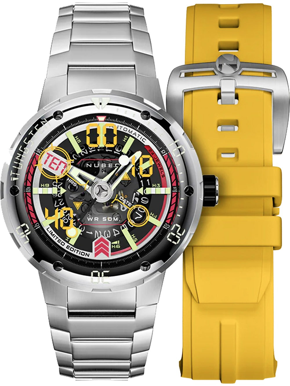 Nubeo NB-6090-11 vyriškas laikrodis Mariner 9 Automatic Limited Edition 50mm 5ATM