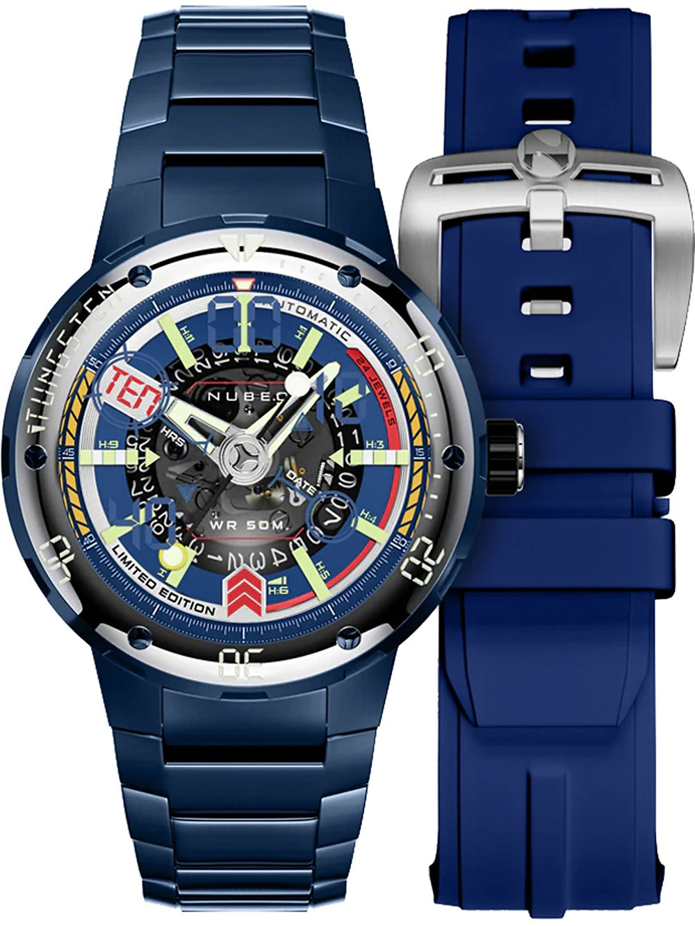Nubeo NB-6090-33 vyriškas laikrodis Mariner 9 Automatic Limited Edition 50mm 5ATM