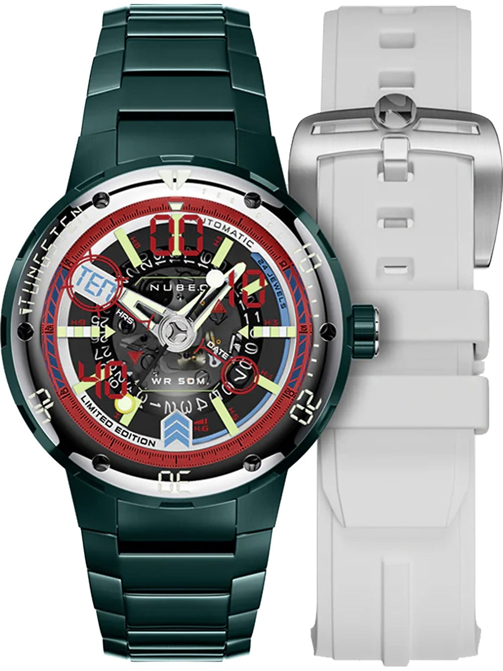 Nubeo NB-6090-44 vyriškas laikrodis Mariner 9 Automatic Limited Edition 50mm 5ATM