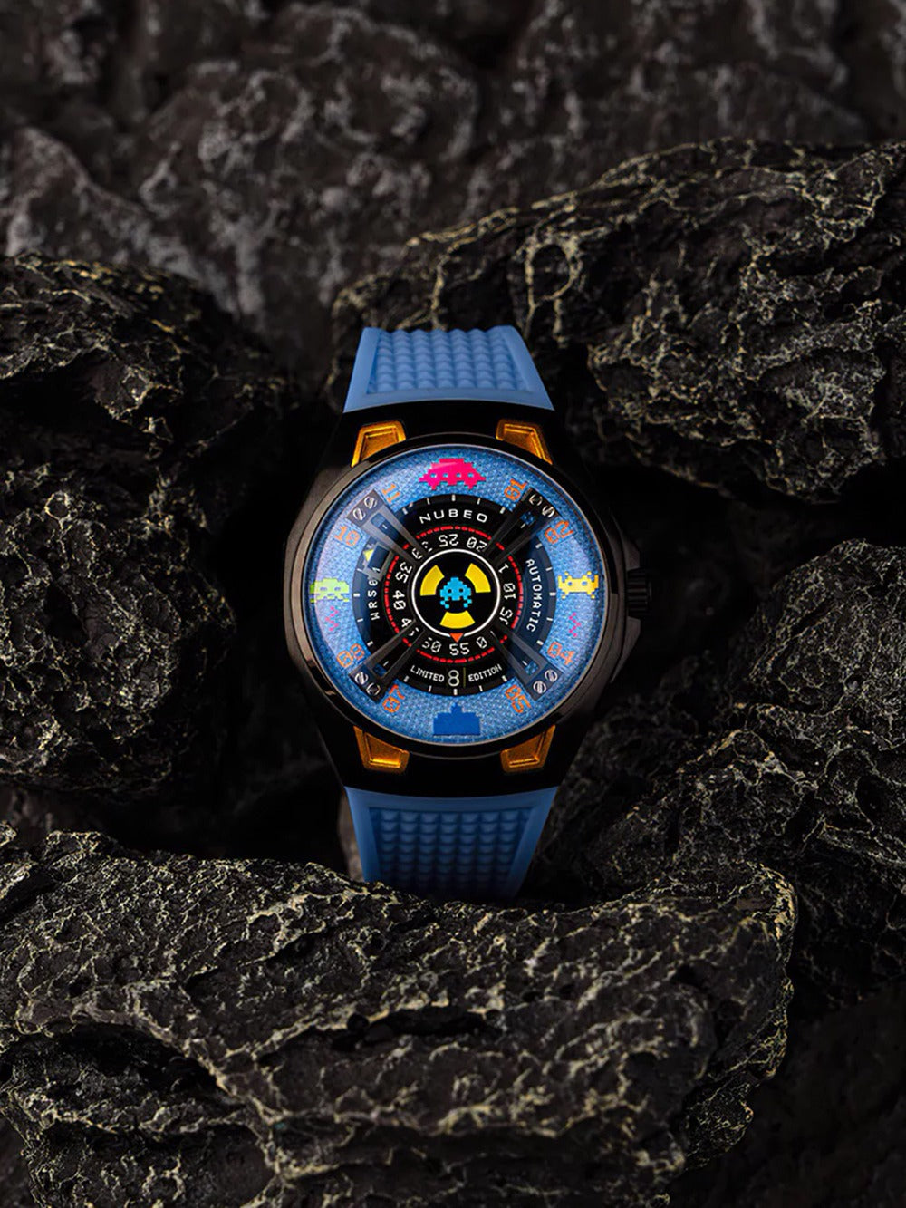 Nubeo NB-6099-SI-03 vyriškas laikrodis Space Invaders Limited Edition Automatic 44mm 5ATM