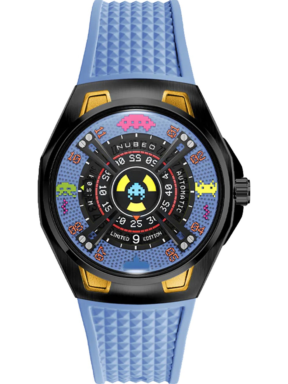 Nubeo NB-6099-SI-03 vyriškas laikrodis Space Invaders Limited Edition Automatic 44mm 5ATM