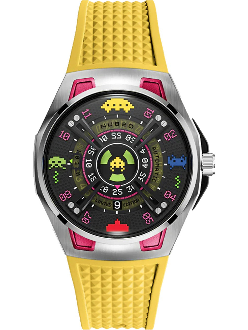 Nubeo NB-6099-SI-04 vyriškas laikrodis Space Invaders Limited Edition Automatic 44mm 5ATM