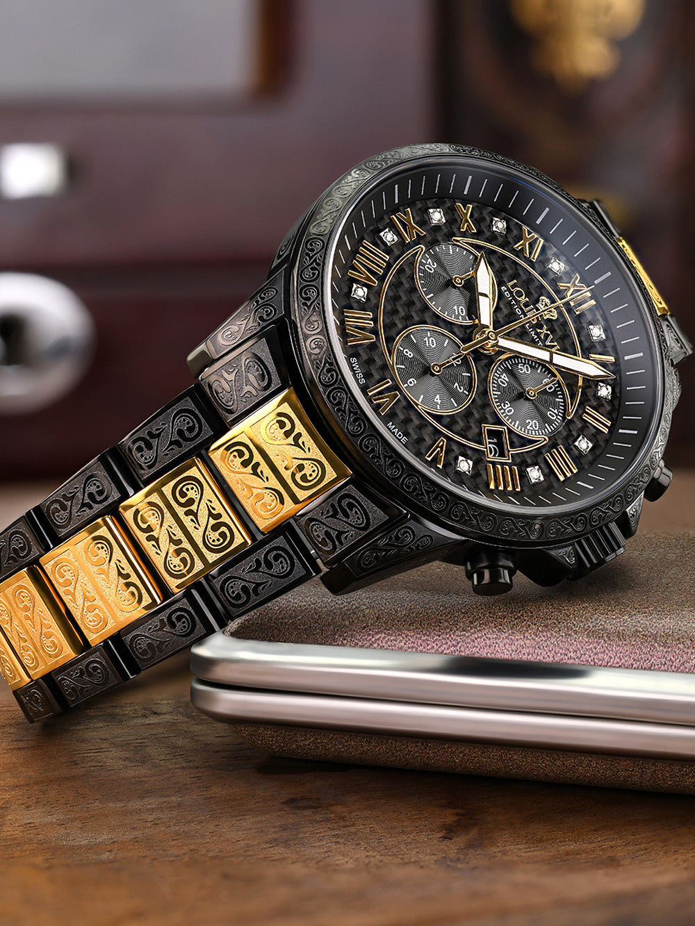 Louis XVI LXVI1091 Palais Royale Chronograph vyriškas laikrodis 43mm 5ATM
