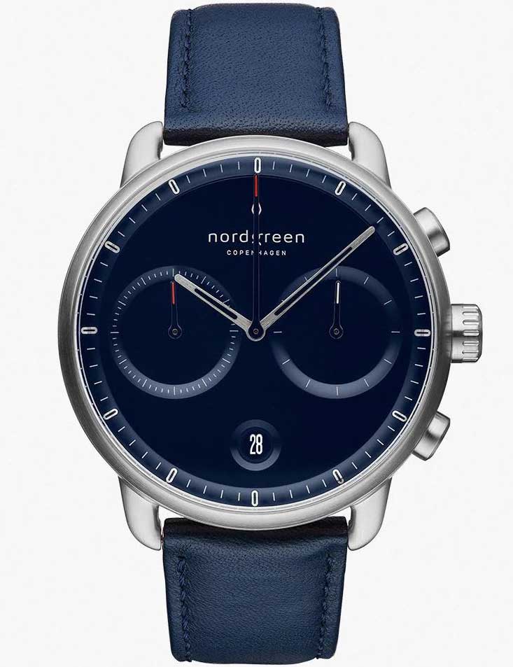 Nordgreen PI42SIVENANA vyriškas laikrodis Pioneer Chronograph 42mm 5ATM