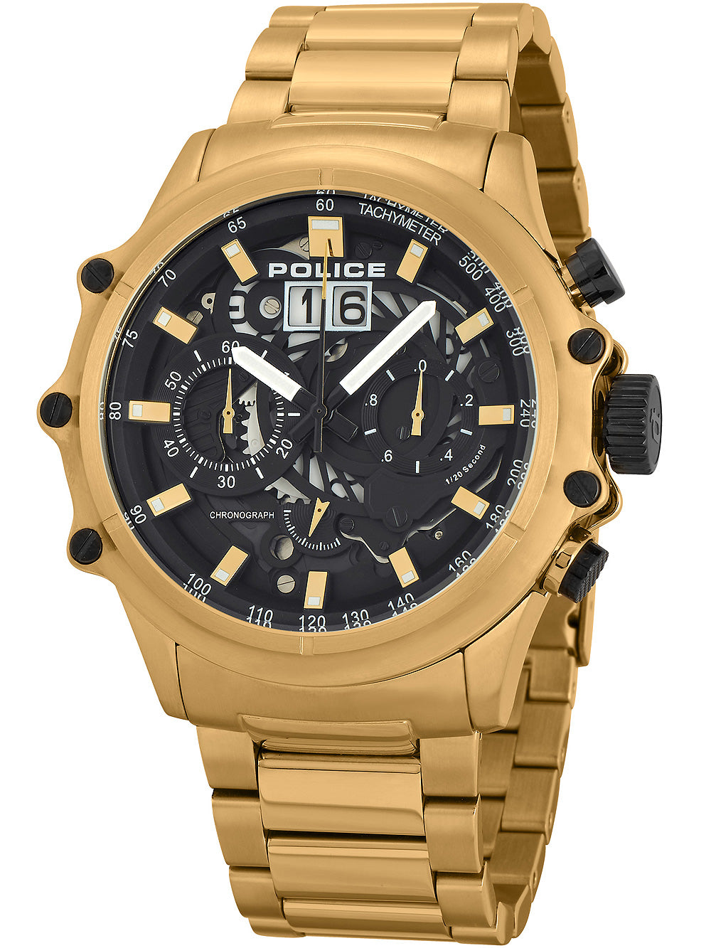Police PL16018JSG.02M Luang chrono vyriškas laikrodis 48mm 10ATM