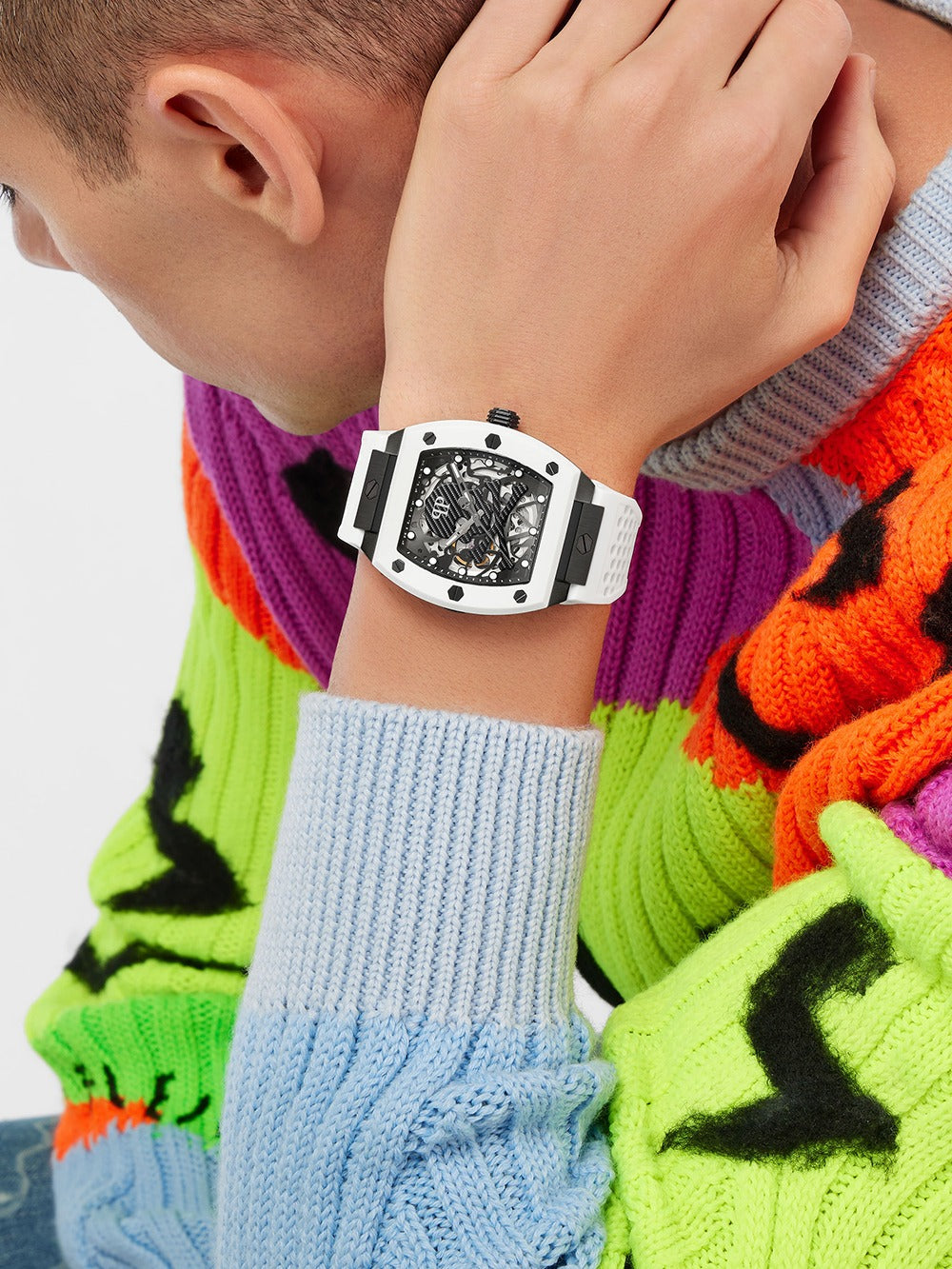 Philipp Plein PWBAA2424 vyriškas laikrodis The Skeleton Automatic 44mm 5ATM