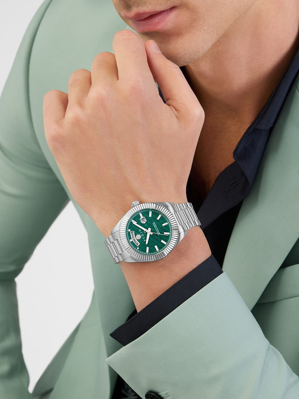 Philipp Plein PWPNA0124 vyriškas laikrodis Rock Couture Day-Date 42mm 5ATM