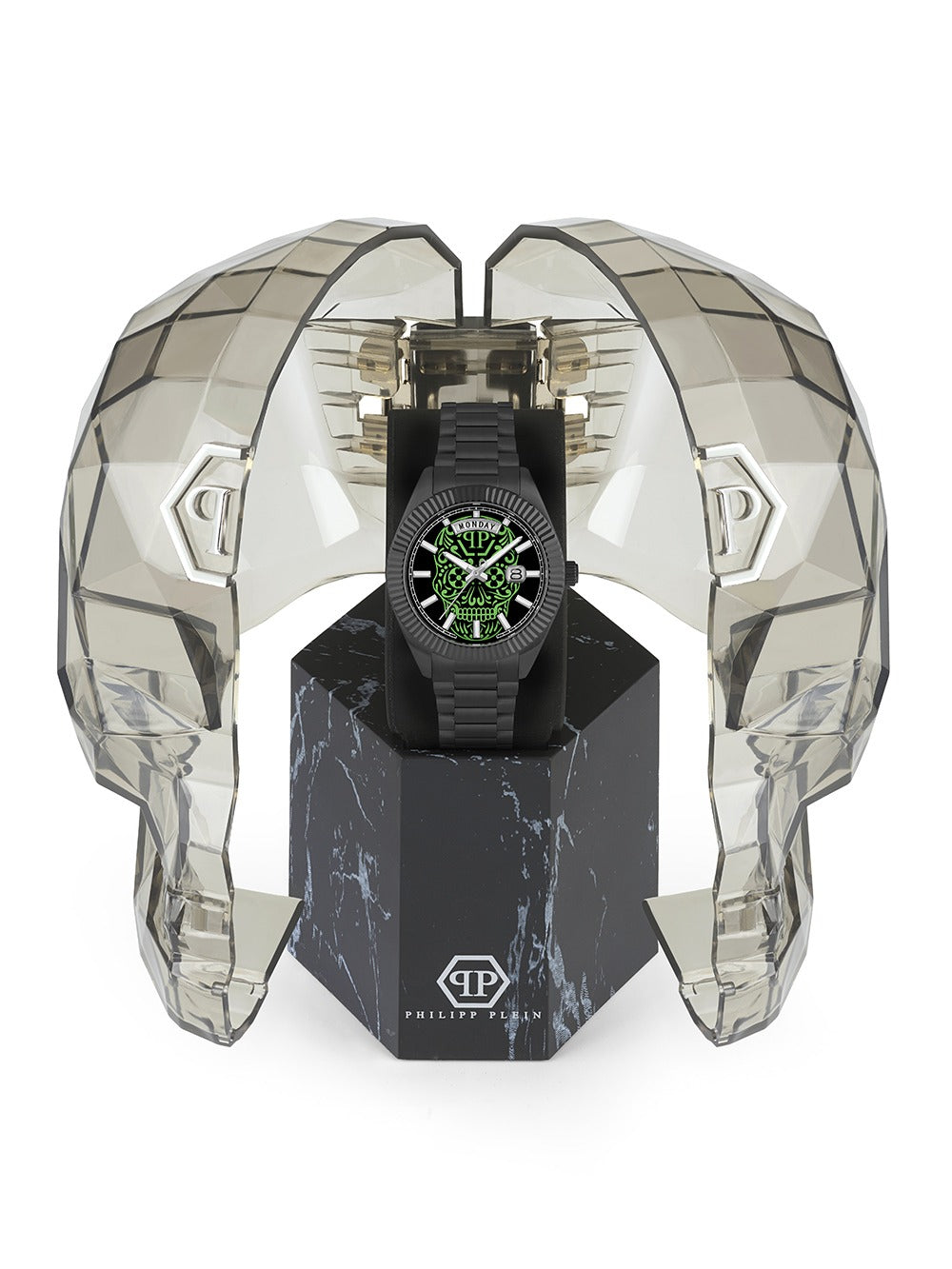 Philipp Plein PWPNA0724 vyriškas laikrodis Rock Couture Day-Date 42mm 5ATM