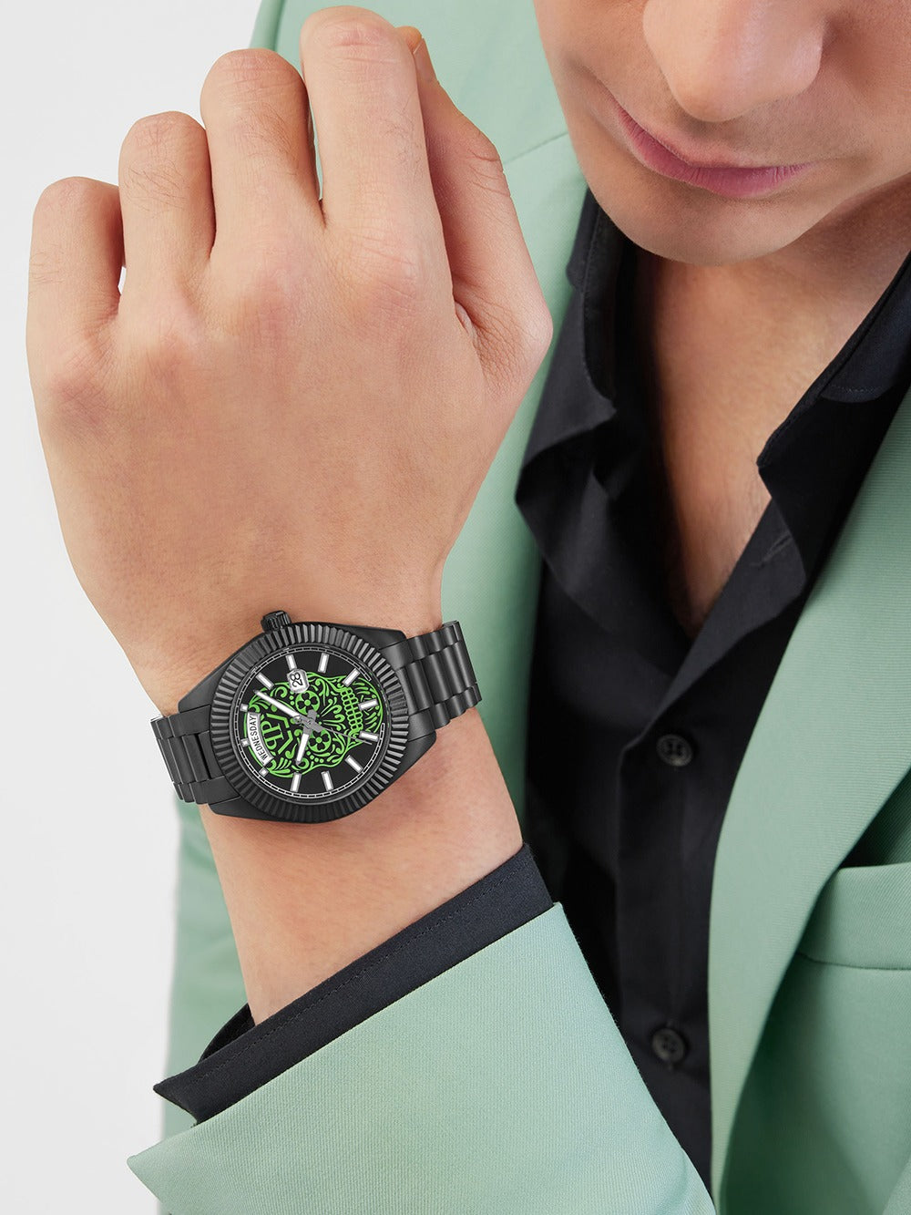 Philipp Plein PWPNA0724 vyriškas laikrodis Rock Couture Day-Date 42mm 5ATM