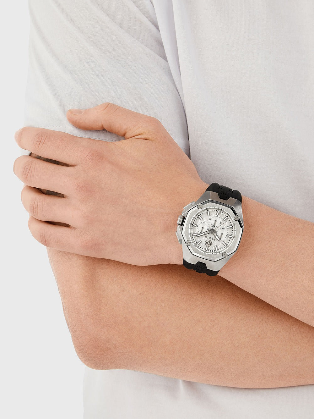 Philipp Plein PWTBA0123 vyriškas laikrodis Octagon 45mm 5ATM
