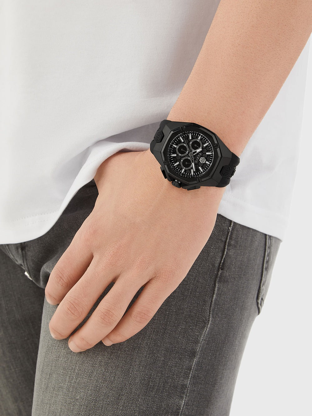 Philipp Plein PWTBA0623 vyriškas laikrodis Octagon 45mm 5ATM