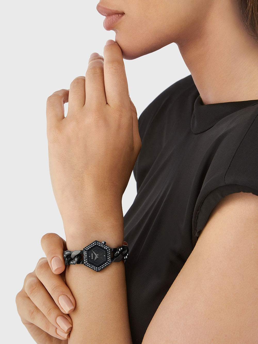 Philipp Plein PWWBA0423 moteriškas laikrodis The Hexagon Groumette 28mm 5ATM