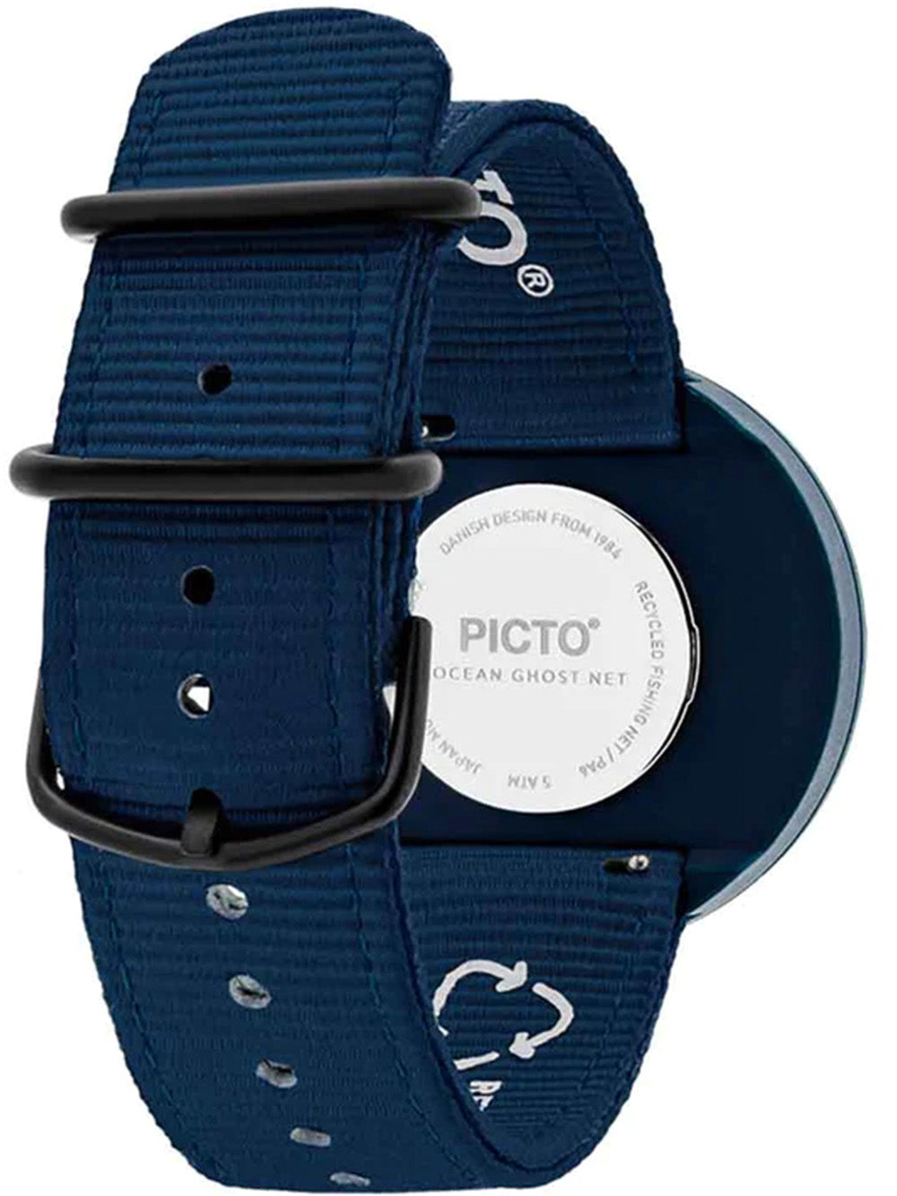 PICTO R44001-R001 Unisex laikrodis Ghost Nets Navy Blue 40mm 5ATM