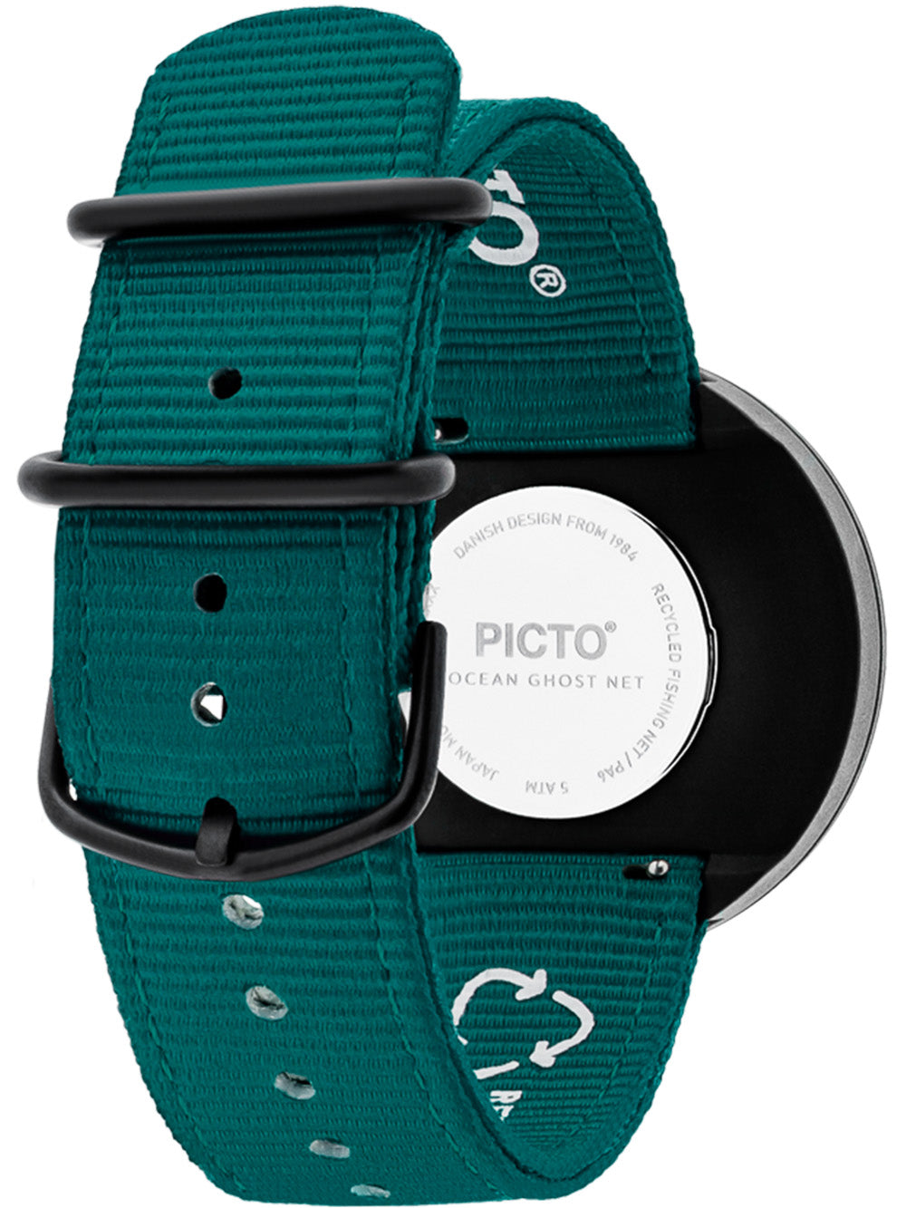 PICTO R44003-R004 Unisex laikrodis Ghost Nets Ocean Green 40mm 5ATM