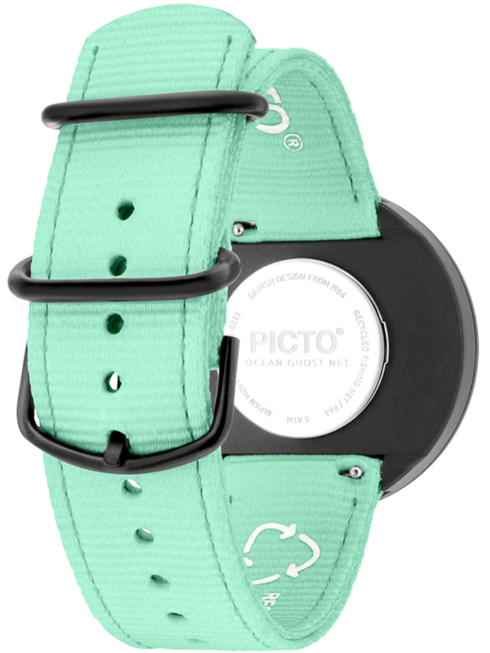 PICTO R44020-R019 Unisex laikrodis Ghost Nets Pacific Green 40mm 5ATM