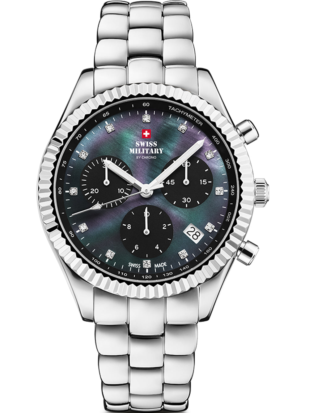 Swiss Military SM30207.01 Elegant Chronograph moteriškas laikrodis 38mm 5ATM