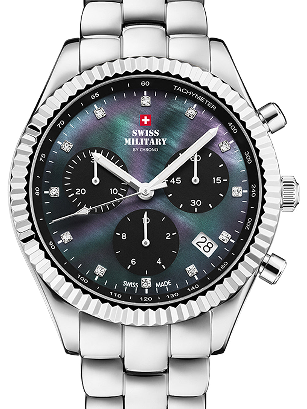 Swiss Military SM30207.01 Elegant Chronograph moteriškas laikrodis 38mm 5ATM