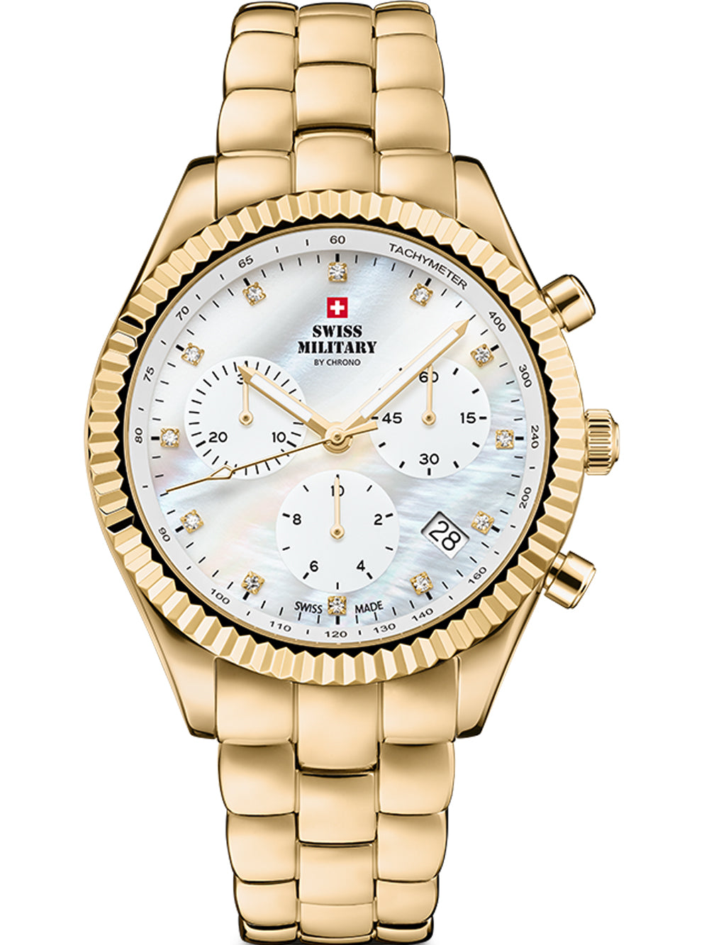 Swiss Military SM30207.03 Elegant Chronograph moteriškas laikrodis 38mm 5ATM