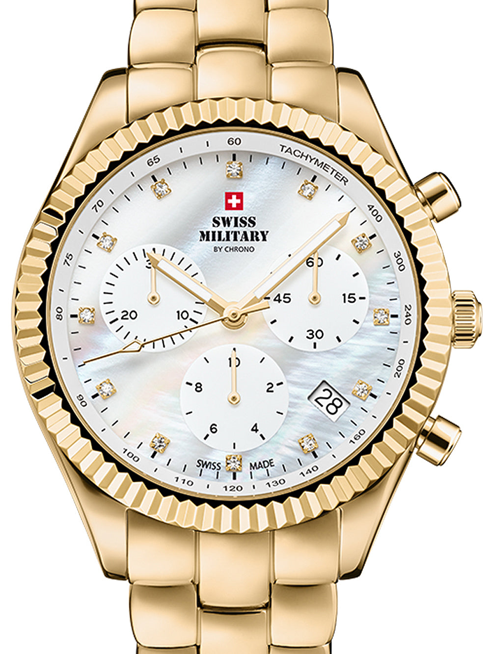 Swiss Military SM30207.03 Elegant Chronograph moteriškas laikrodis 38mm 5ATM