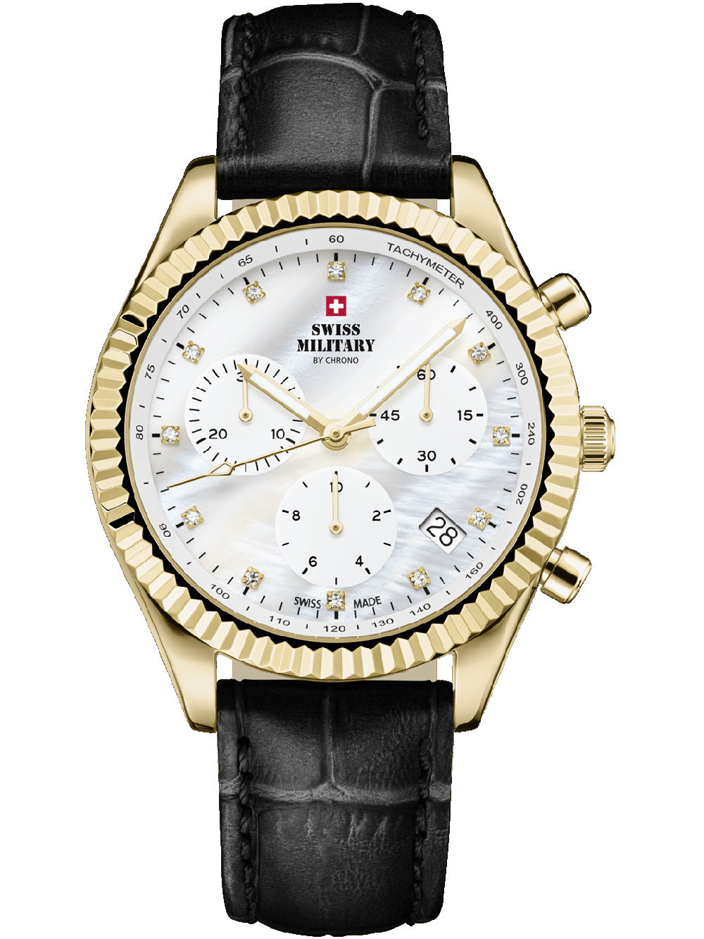 Swiss Military SM30207.07 Elegant Chronograph moteriškas laikrodis 38mm 5ATM