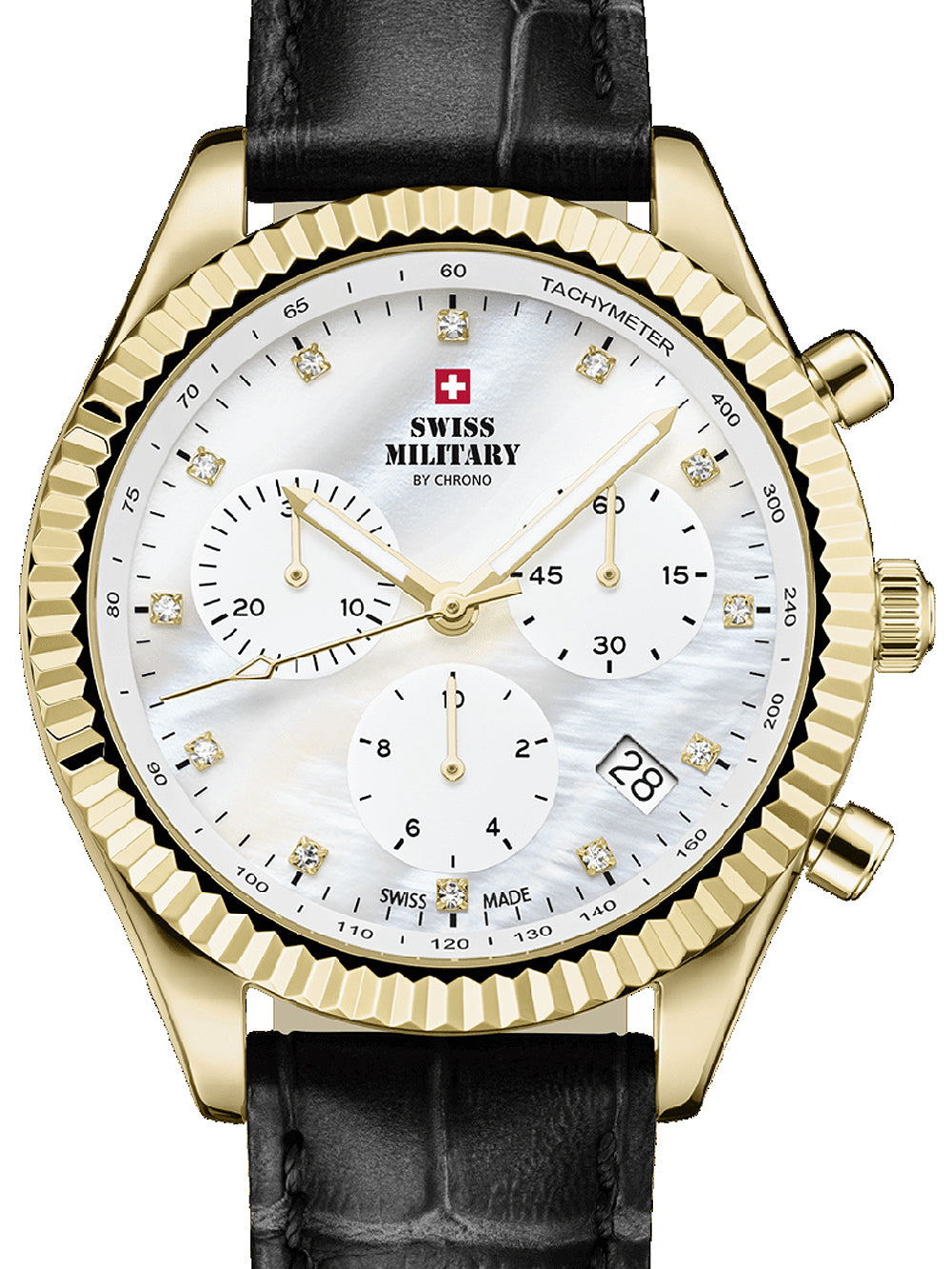 Swiss Military SM30207.07 Elegant Chronograph moteriškas laikrodis 38mm 5ATM