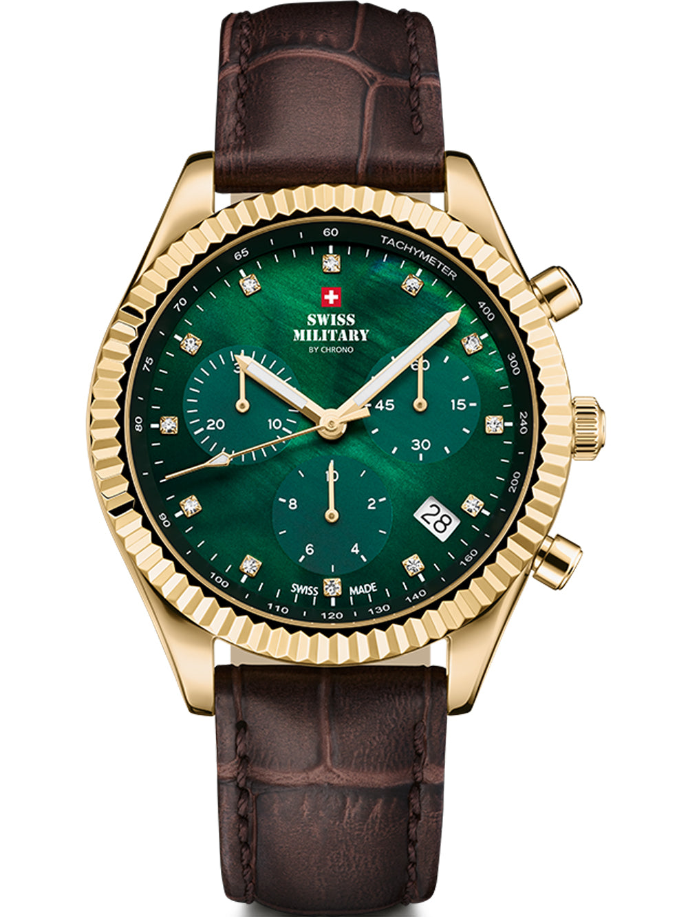 Swiss Military SM30207.08 Elegant Chronograph moteriškas laikrodis 38mm 5ATM