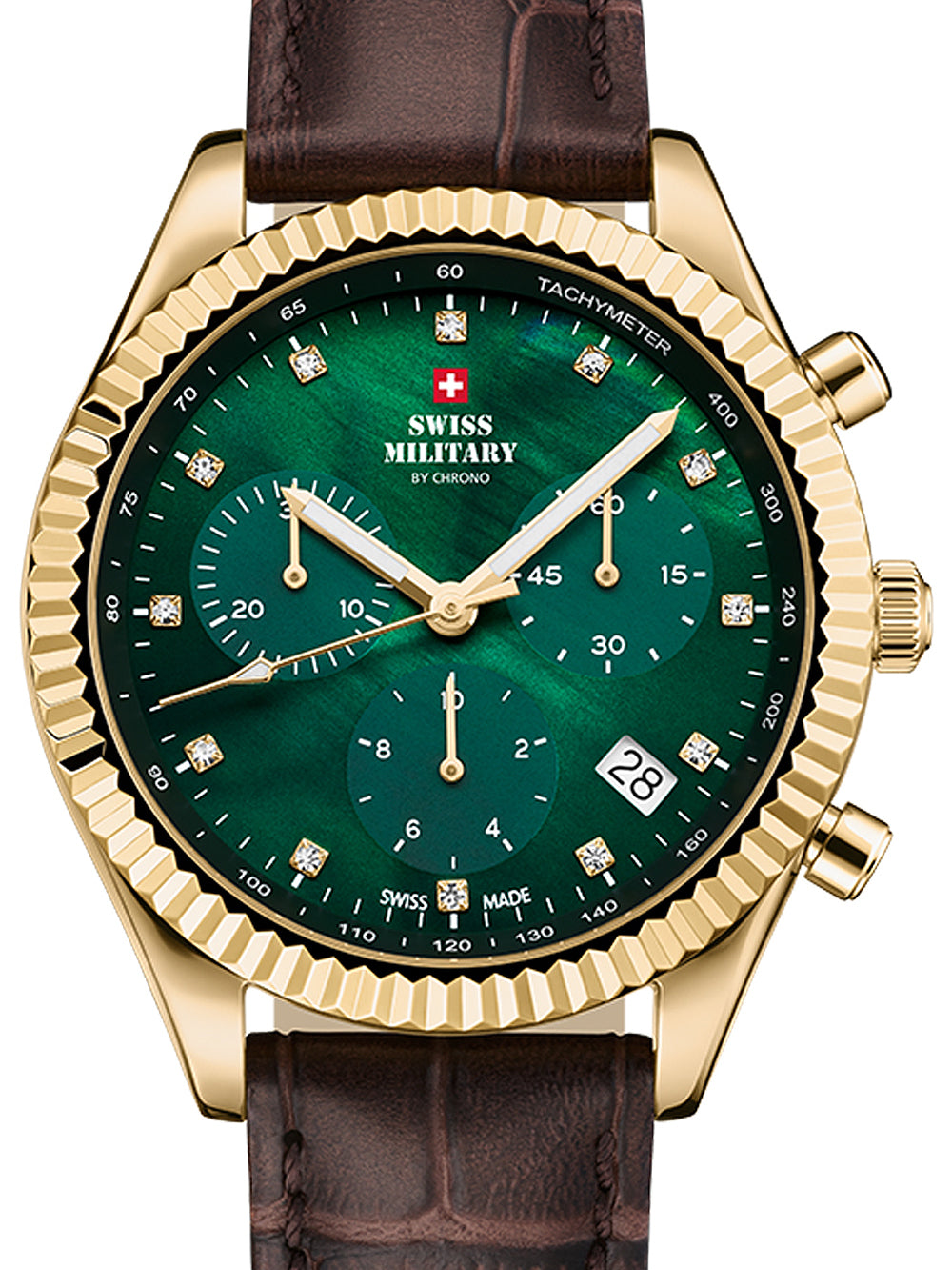 Swiss Military SM30207.08 Elegant Chronograph moteriškas laikrodis 38mm 5ATM