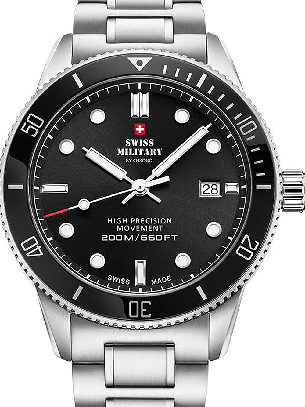 Swiss Military SM34088.01 Diver Quartz vyriškas laikrodis 42mm 20ATM