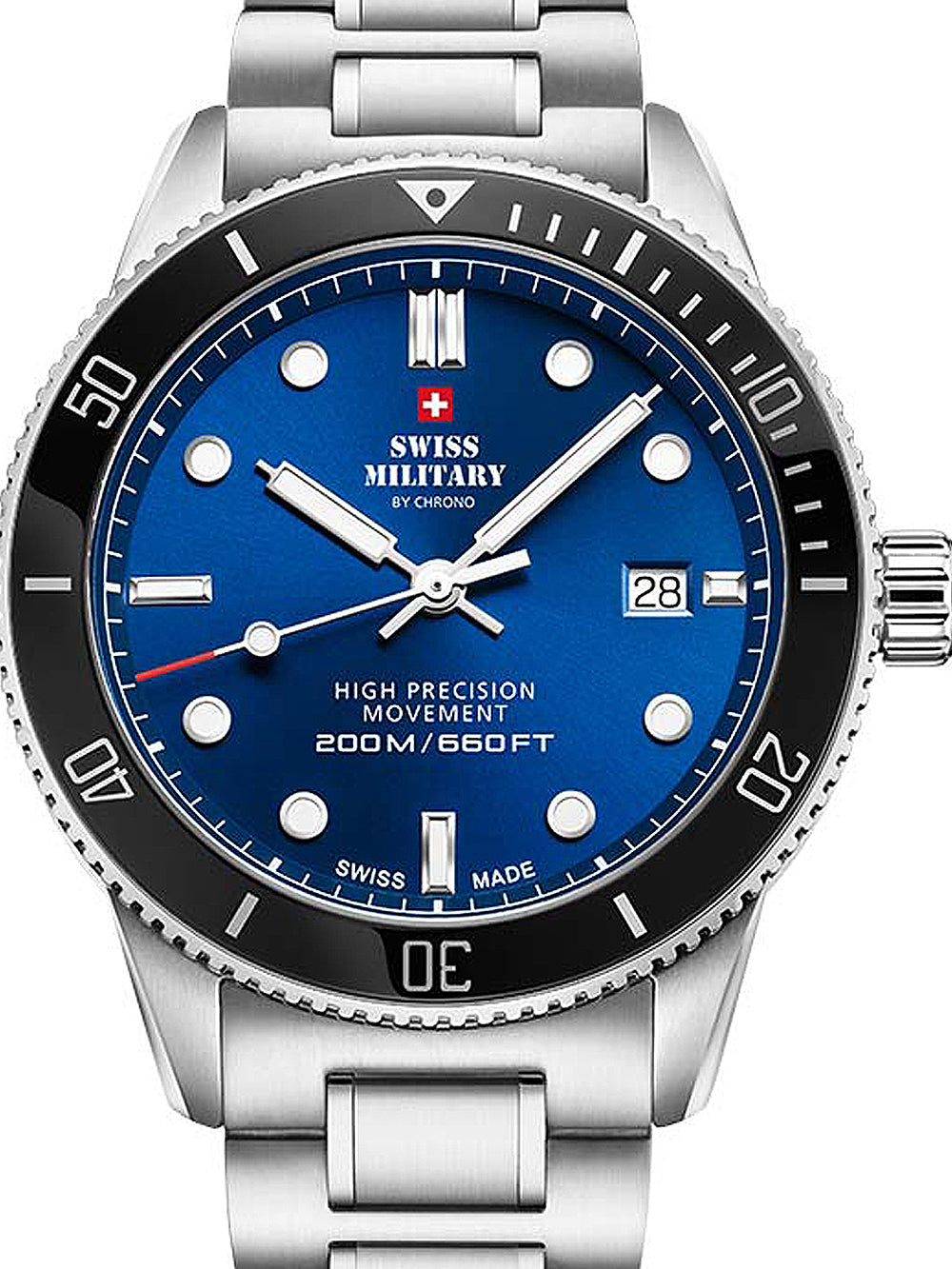 Swiss Military SM34088.02 Diver Quartz vyriškas laikrodis 42mm 20ATM