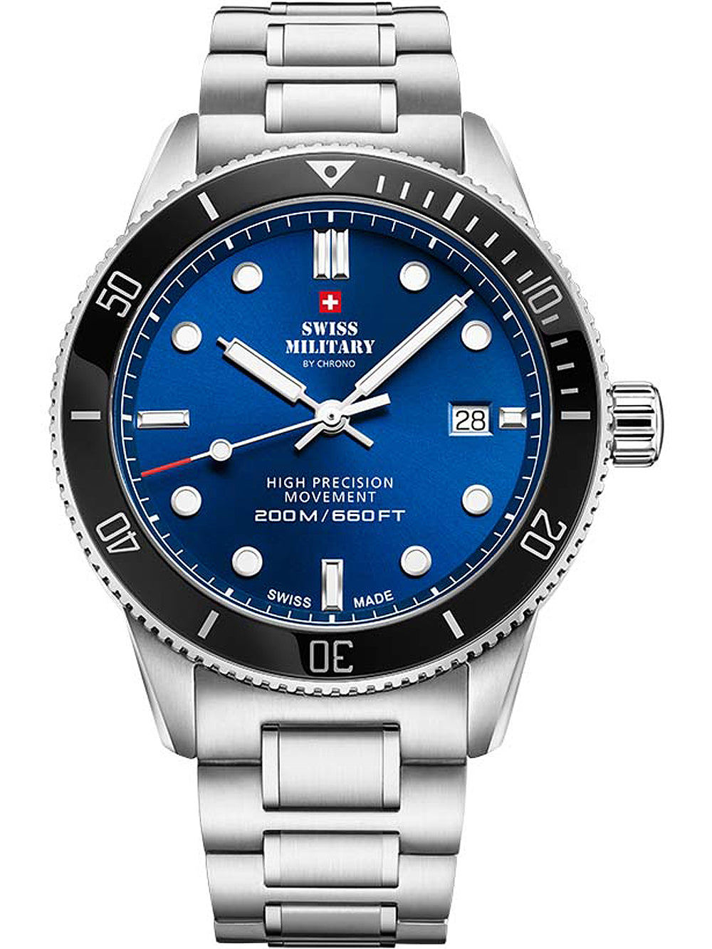 Swiss Military SM34088.02 Diver Quartz vyriškas laikrodis 42mm 20ATM