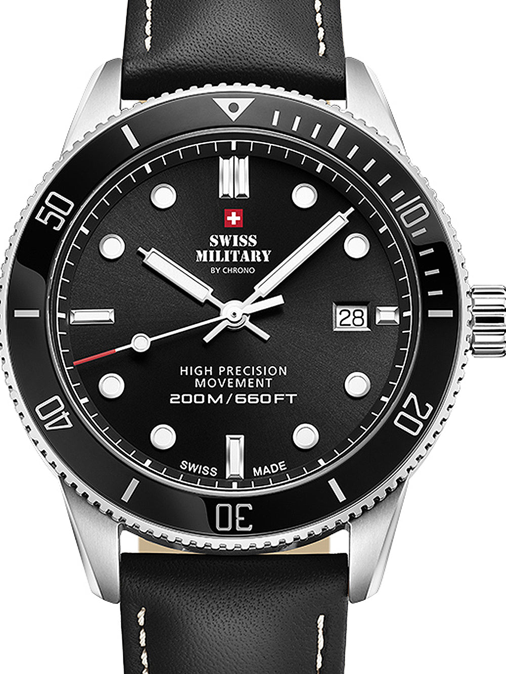 Swiss Military SM34088.04 Diver Quartz vyriškas laikrodis 42mm 20ATM