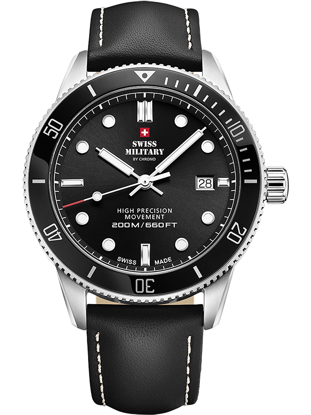 Swiss Military SM34088.04 Diver Quartz vyriškas laikrodis 42mm 20ATM