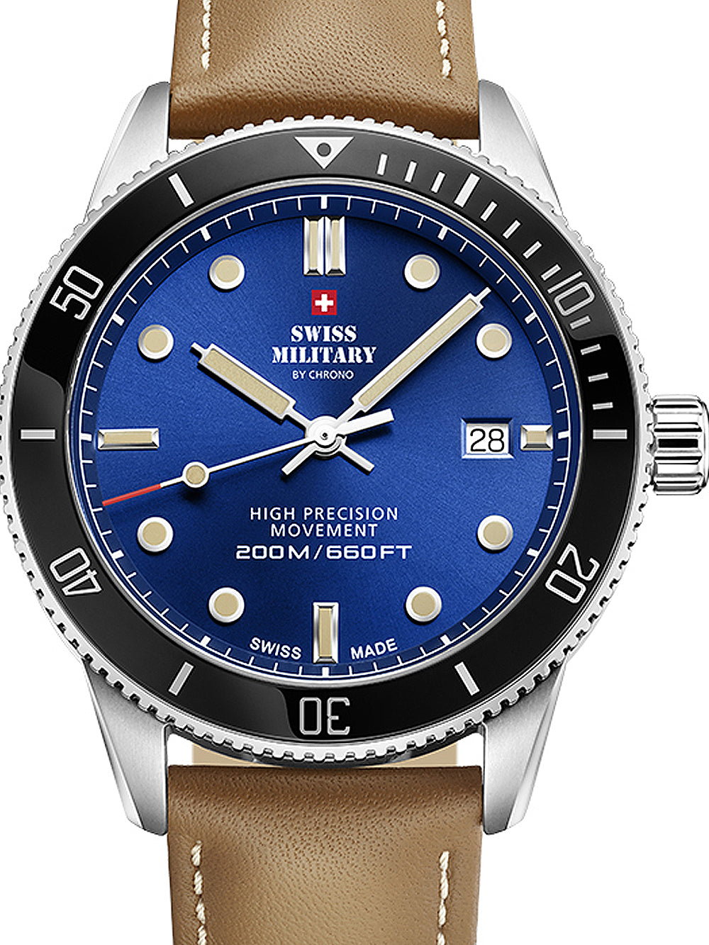 Swiss Military SM34088.05 Diver Quartz vyriškas laikrodis 42mm 20ATM