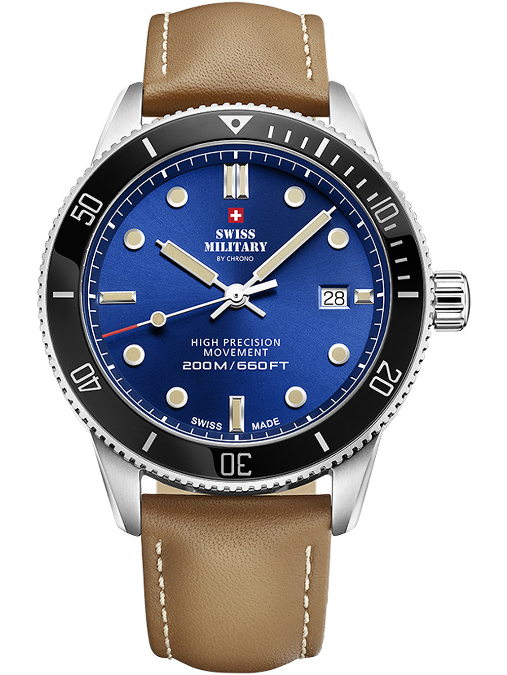 Swiss Military SM34088.05 Diver Quartz vyriškas laikrodis 42mm 20ATM