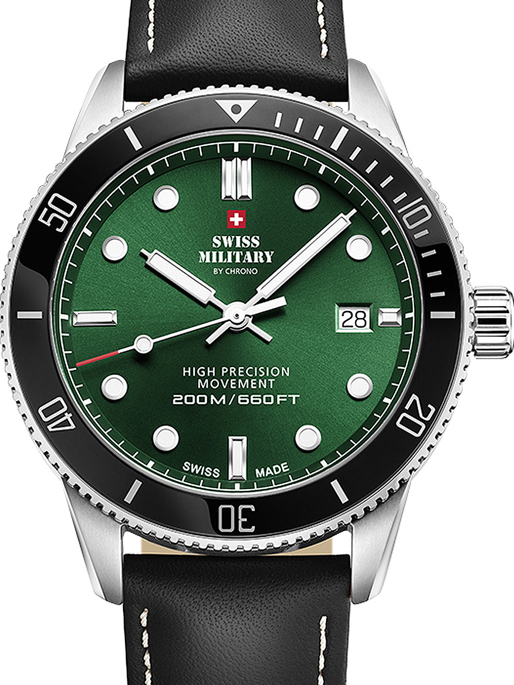 Swiss Military SM34088.06 Diver Quartz vyriškas laikrodis 42mm 20ATM