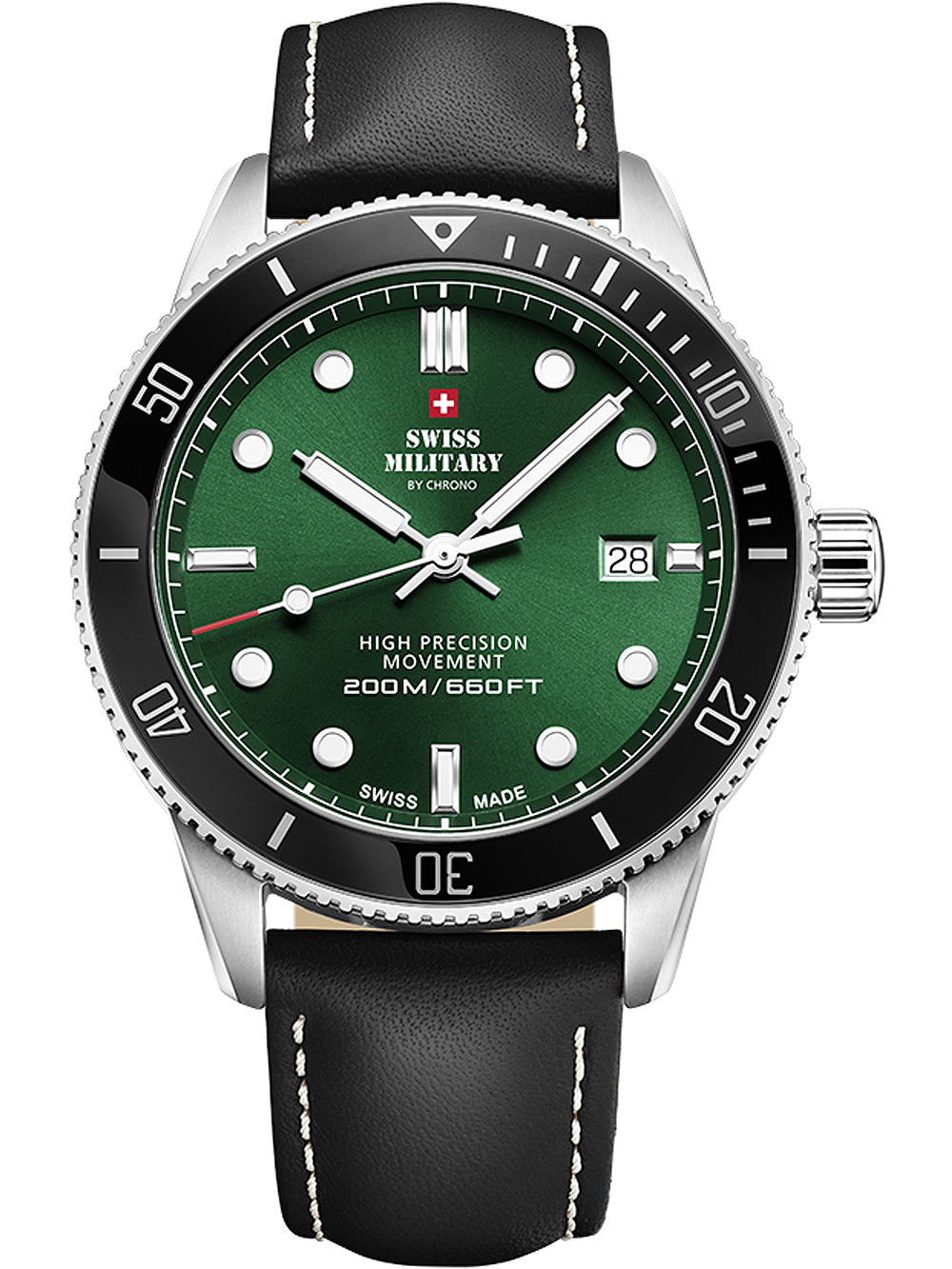 Swiss Military SM34088.06 Diver Quartz vyriškas laikrodis 42mm 20ATM