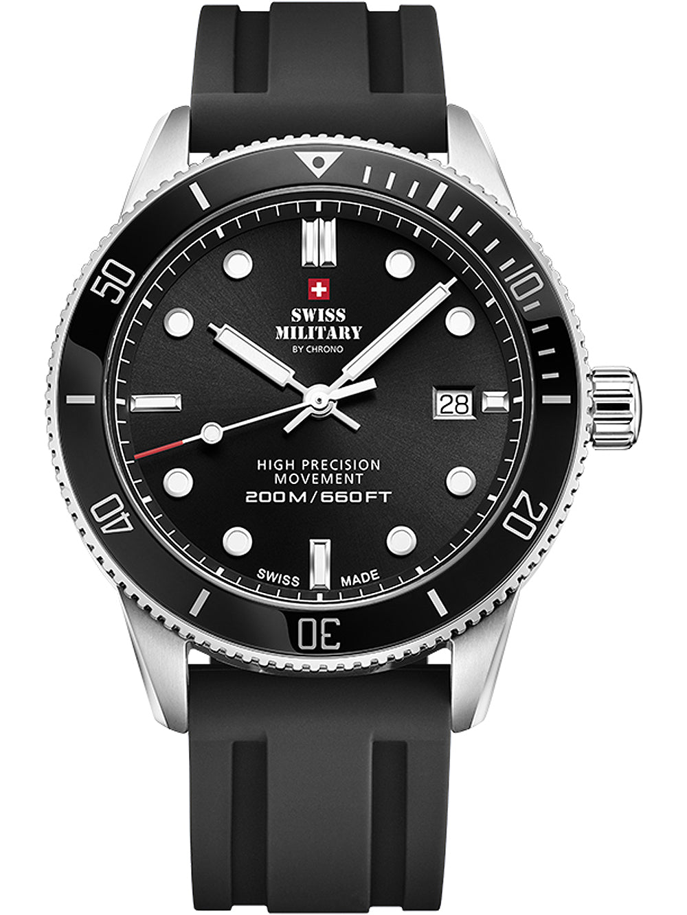 Swiss Military SM34088.07 Diver Quartz vyriškas laikrodis 42mm 20ATM