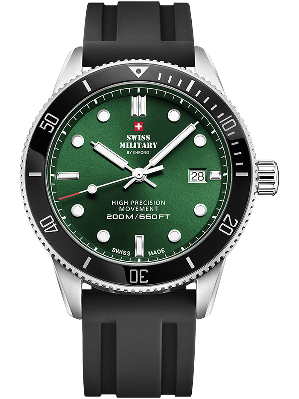 Swiss Military SM34088.09 Diver Quartz vyriškas laikrodis 42mm 20ATM