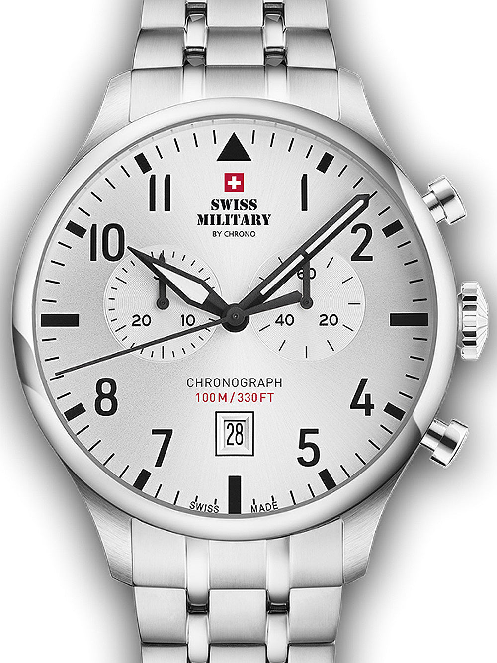 Swiss Military SM34098.02 Vintage Chronograph vyriškas laikrodis 43mm 10ATM