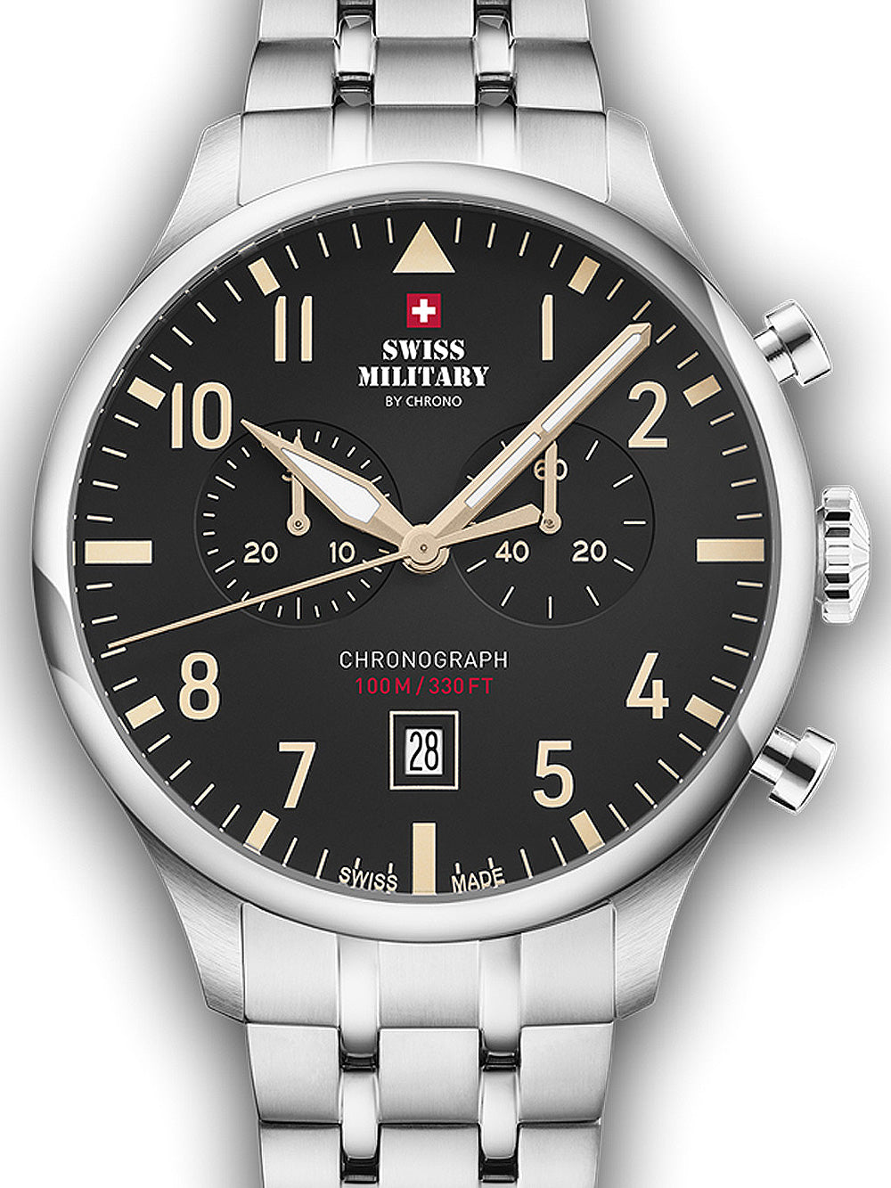 Swiss Military SM34098.04 Vintage Chronograph vyriškas laikrodis 43mm 10ATM