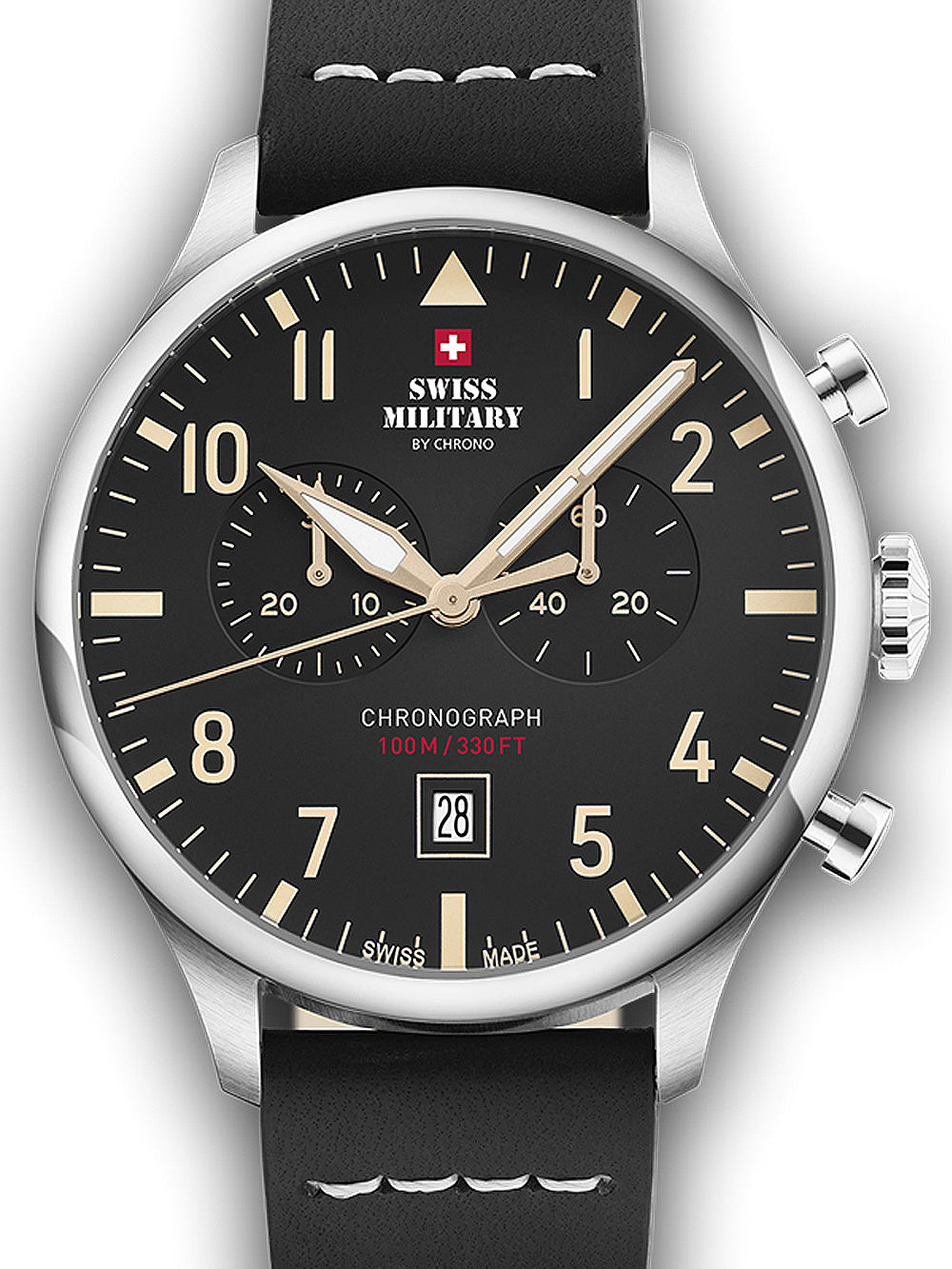 Swiss Military SM34098.08 Vintage Chronograph vyriškas laikrodis 43mm 10ATM