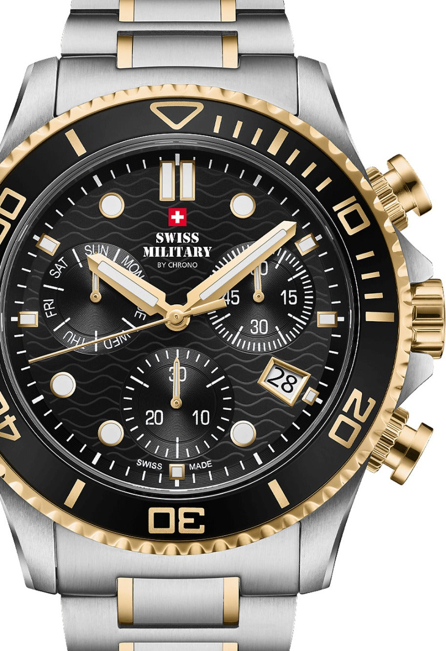 Swiss Military SM34101.03 vyriškas laikrodis Military XL Chronograph 46mm 10ATM